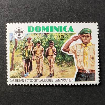 ↓君缘收藏687期☞钱币邮品↓无佣金、可寄存、满30元包邮  - 多米尼克邮票，1977年加勒比童子军大露营纪念邮票