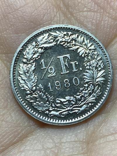 2025年第一百三十八场(总第一百六十四场）外国好品散币场(免佣金) - 瑞士🇨🇭1980年1/2法郎(第三版，无标版)