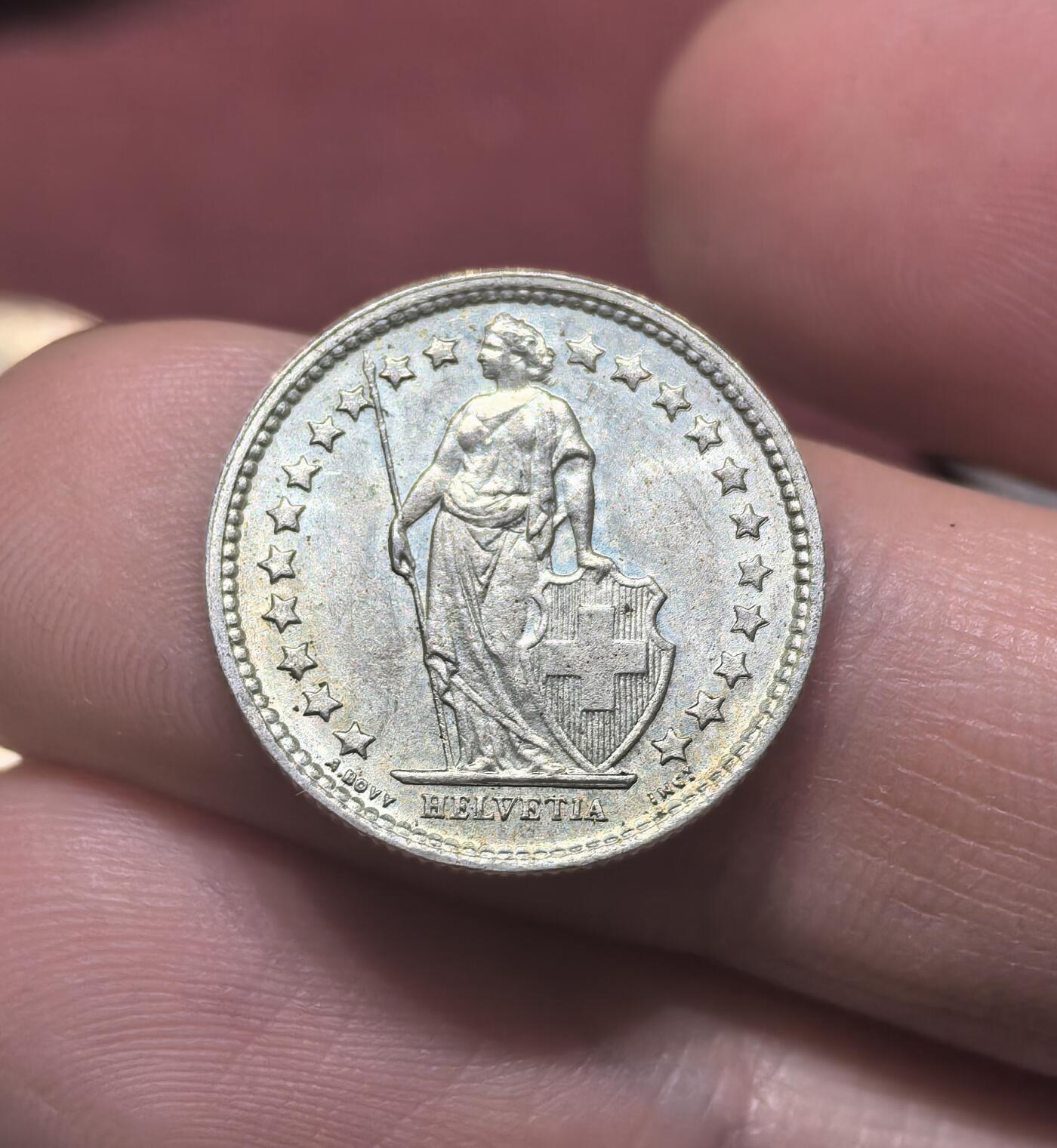 南宋泉阁俄币 外币 国币 专场第二十期 【送拍无额外佣金】 瑞士 1958年 1/2瑞士法郎小银币 好品