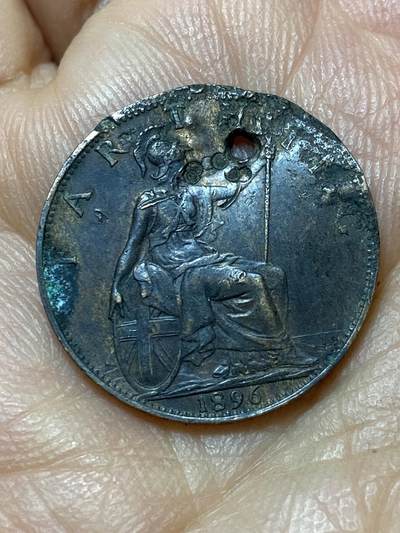 2025年第一百三十九场(总第一百六十五场）外国好品散币场(免佣金) - 打孔–英国🇬🇧1896年1法新(维多利亚女王老年披纱)