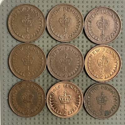 2025年第143场各国散币拍卖（总第143场） - 英国1/2便士9枚