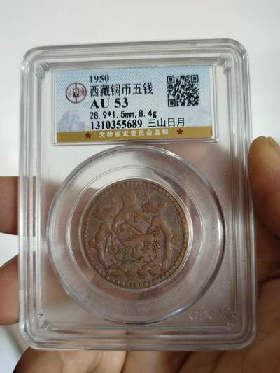 历代古钱币公博评级币专场 西藏铜币雪阿公博评级币一对