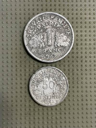 2025年第143场各国散币拍卖（总第143场） - 维希法国1942年2枚