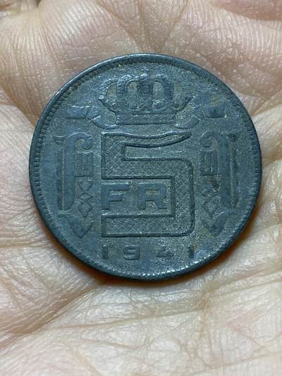 2025年第一百三十八场(总第一百六十四场）外国好品散币场(免佣金) - 比利时🇧🇪1941年5法郎(二战德国占领时期，荷语版)