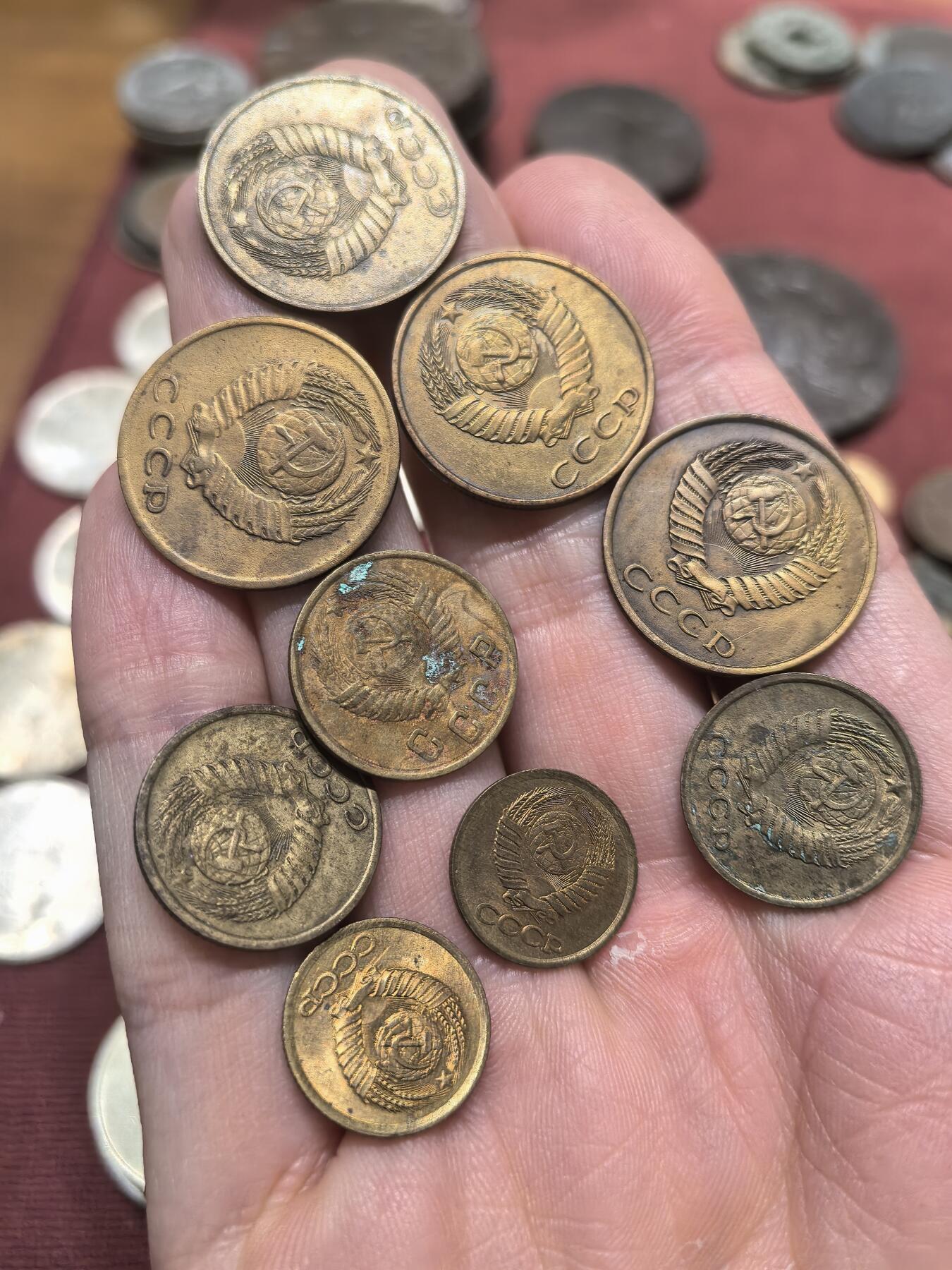 南宋泉阁俄币 外币 国币 专场第二十期 【送拍无额外佣金】 苏联 1950年—1983年 1/2/3戈比铜币一组九枚 通货好品