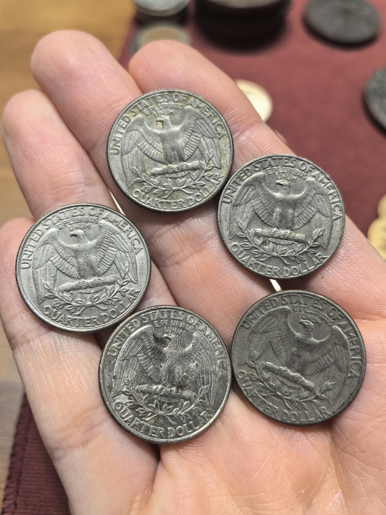 南宋泉阁俄币 外币 国币 专场第二十期 【送拍无额外佣金】 美国  25美分一组5枚 好品