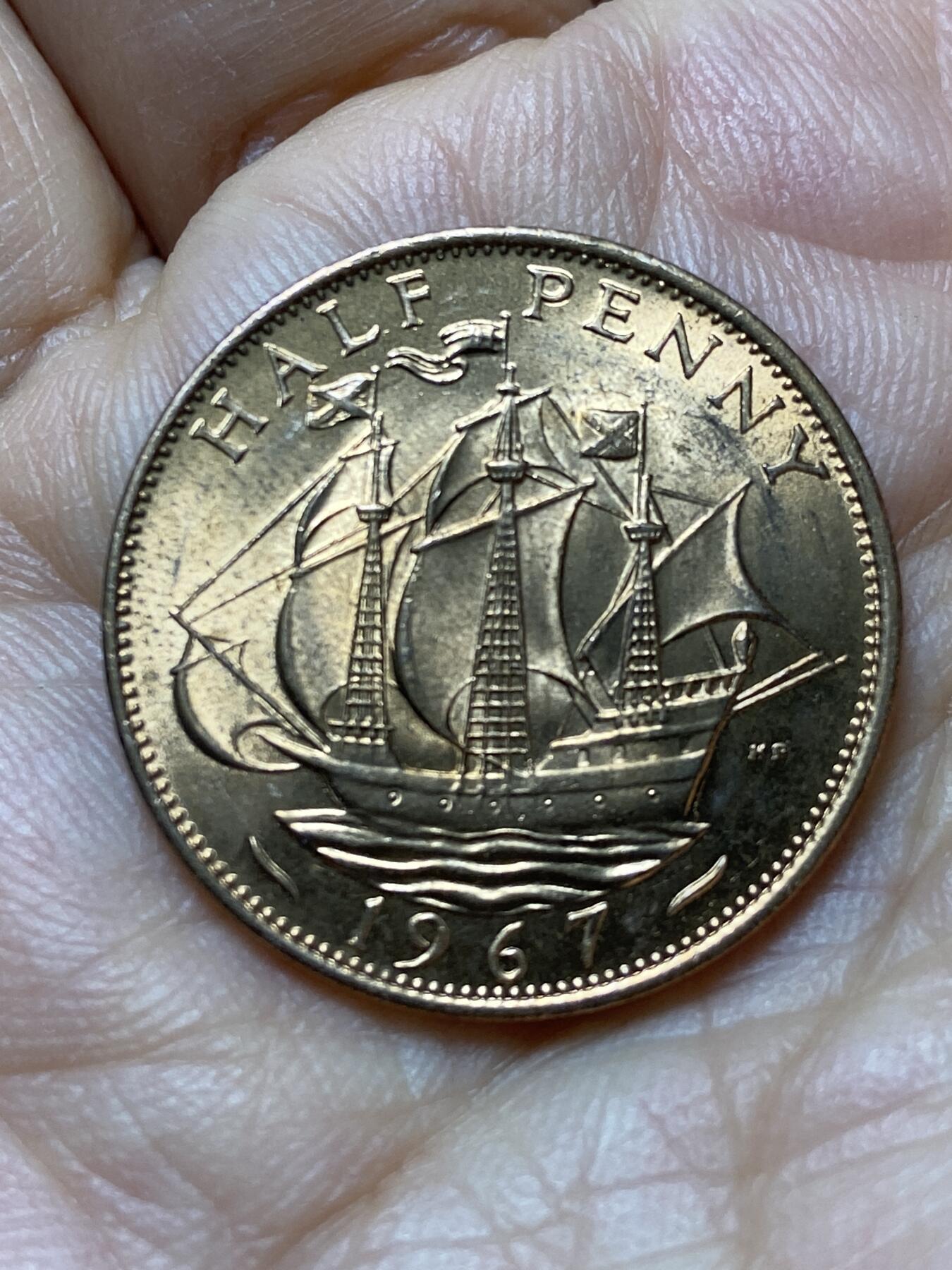 2025年第一百三十九场(总第一百六十五场）外国好品散币场(免佣金) 原光好品–英国🇬🇧1967年半便士(伊丽莎白二世青年桂冠第二版，普制币关门年)