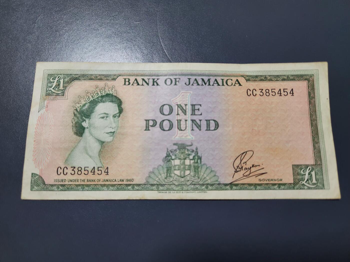 12月21号晚上8点 外国纸币自动截拍第75场 牙买加1镑美品