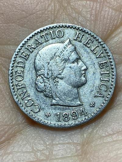 2025年第一百三十八场(总第一百六十四场）外国好品散币场(免佣金) - 稀少早期年份–瑞士🇨🇭1894年5拉彭(第二版，B标伯尔尼造)
