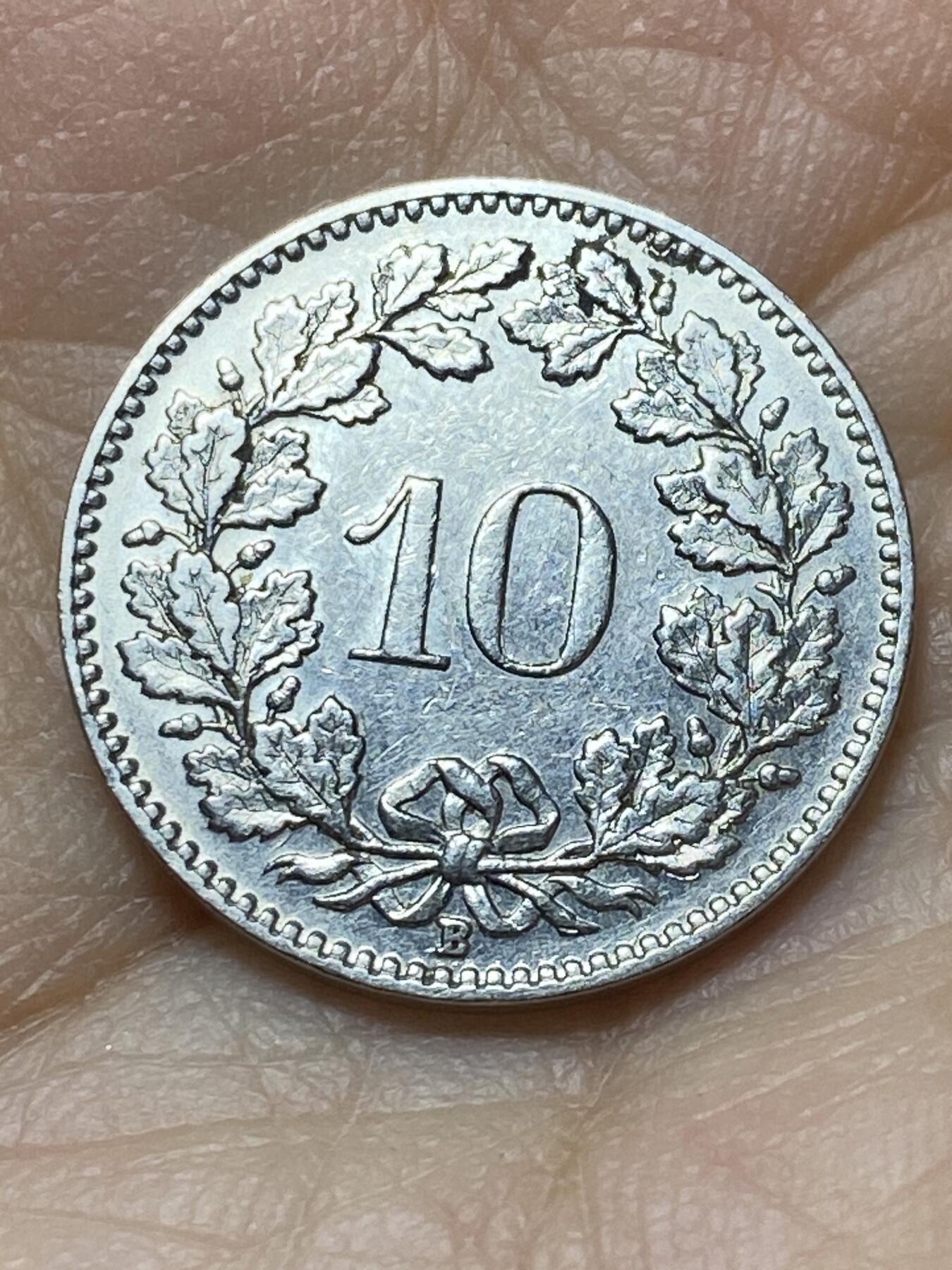 2025年第一百三十八场(总第一百六十四场）外国好品散币场(免佣金) 少见版本–瑞士🇨🇭1932年10拉彭(第四版首发年，纯镍材质版，B标伯尔尼造)