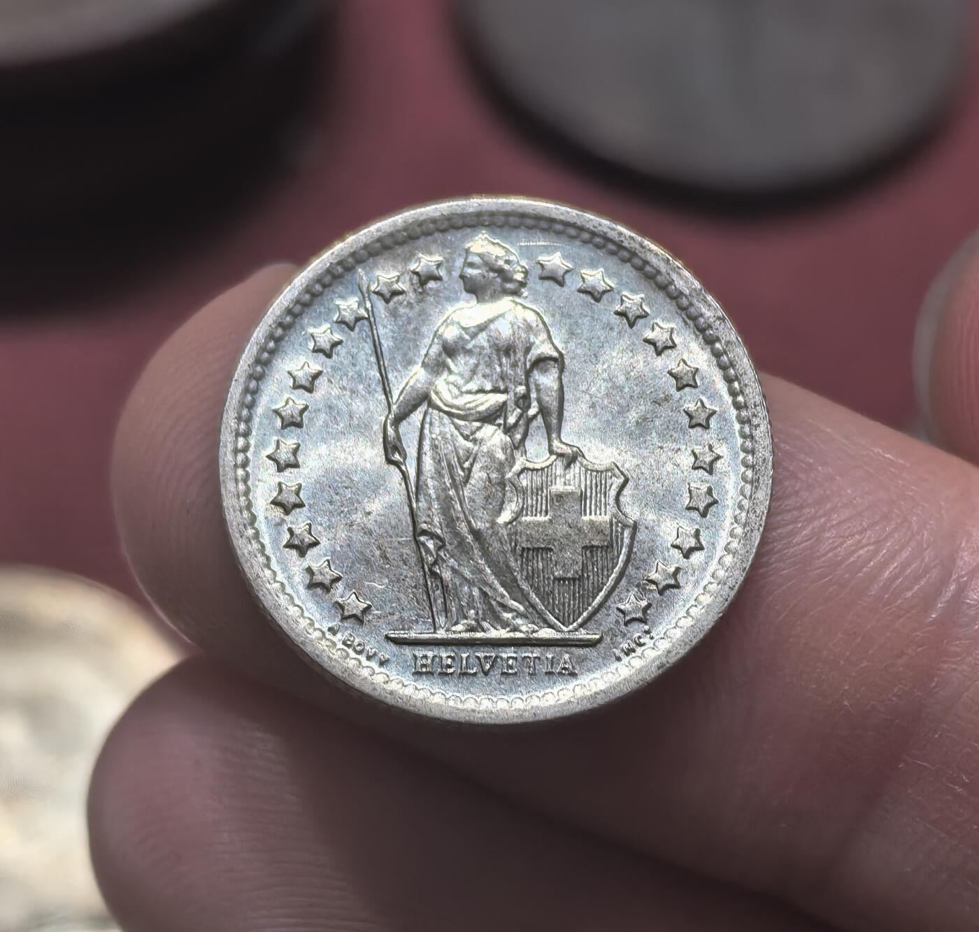 南宋泉阁俄币 外币 国币 专场第二十期 【送拍无额外佣金】 瑞士 1965年 1/2瑞士法郎小银币 好品