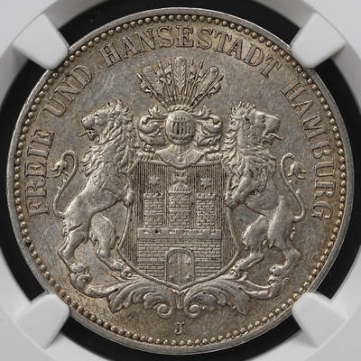 修遠堂世界钱币第九十八期 - NGC MS62 1914年汉堡3马克银币
