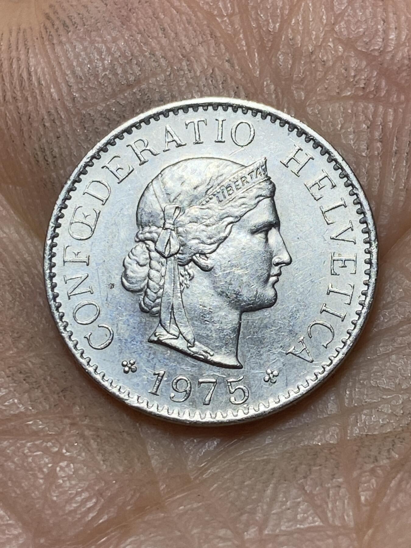 2025年第一百三十九场(总第一百六十五场）外国好品散币场(免佣金) 瑞士🇨🇭1975年5拉彭(第二版，无标版)