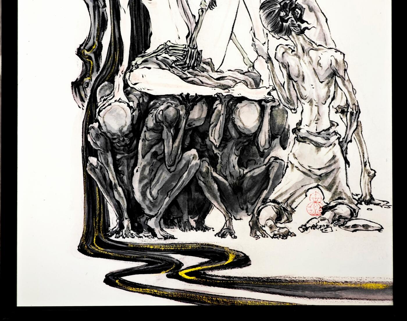 白泽拍卖卡牌手绘专场第30期（白金之夜 跨年大拍） 2025 启读文化 沈鑫限量微喷版画 鬼勾魂 尺寸：26.5cm*38cm 已装裱 +收藏证书 描金  沈鑫亲签