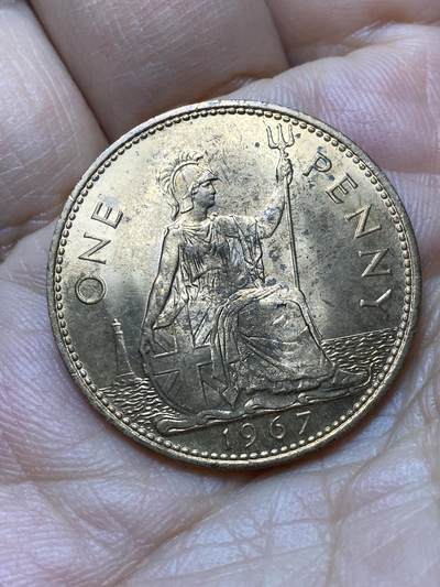 2025年第一百三十九场(总第一百六十五场）外国好品散币场(免佣金) - 原光好品–英国🇬🇧1967年1便士(伊丽莎白二世青年桂冠第二版，普制币关门年)
