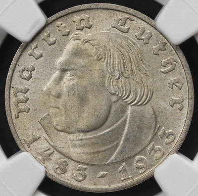 修遠堂世界钱币第九十八期 - NGC MS65 1933年德三 “马丁・路德诞辰 450 周年”2马克纪念银币 D厂铭 