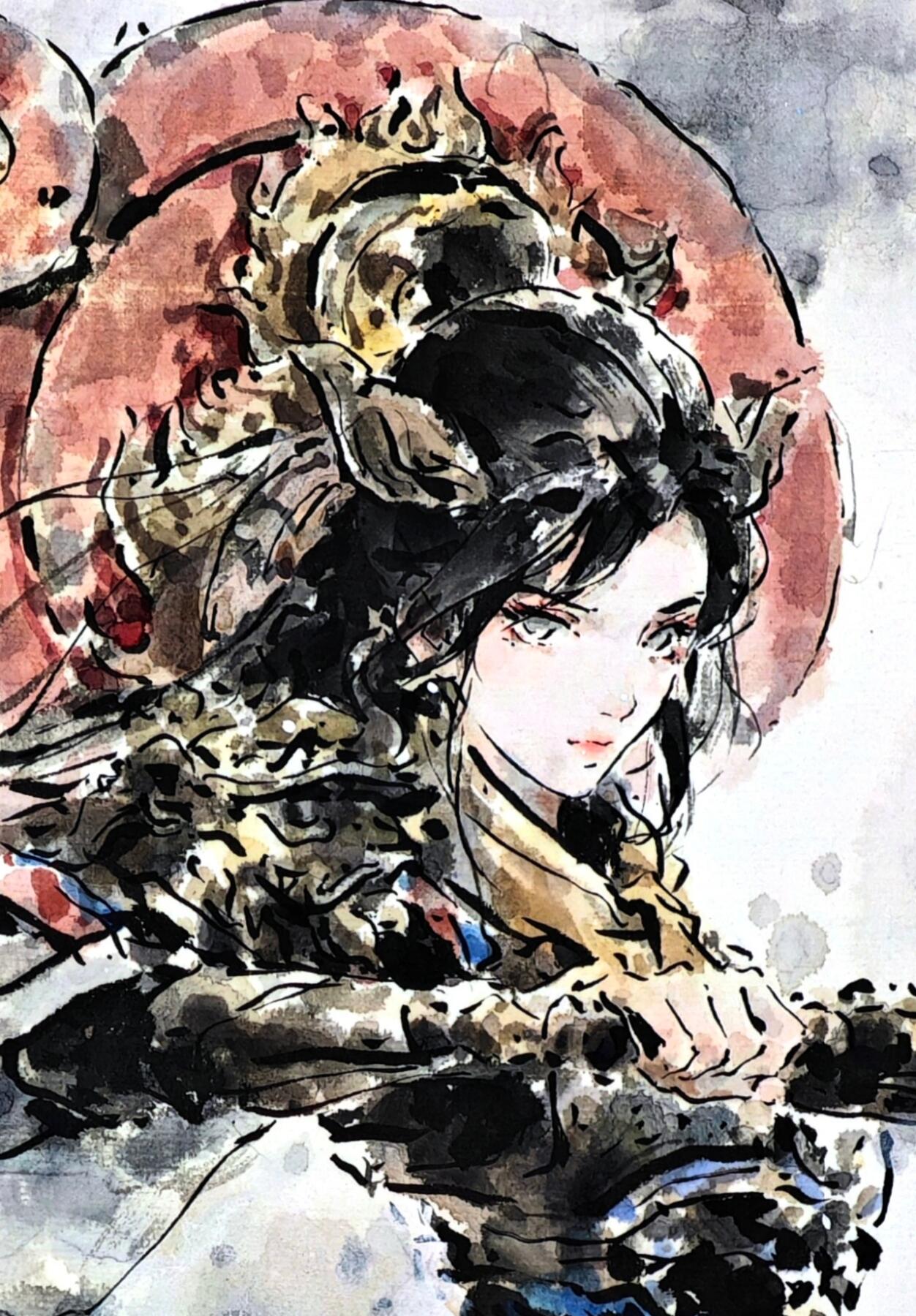 白泽拍卖卡牌手绘专场第30期（白金之夜 跨年大拍） 2025 迟迟手绘画 南方增长天王 尺寸：23.3cm*36.7cm  迟迟亲签