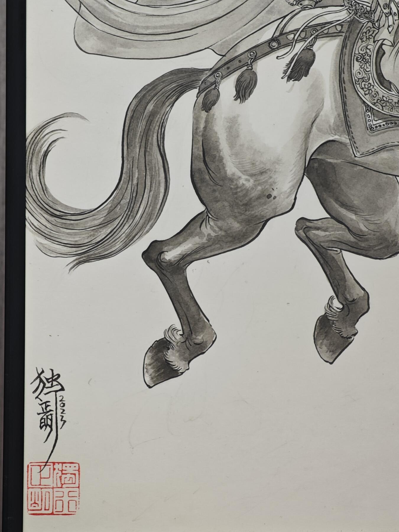 白泽拍卖卡牌手绘专场第30期（白金之夜 跨年大拍） 2024 独行正明手绘画 一丈青扈三娘 已装裱 尺寸：内28.5cm*40.7cm 外30cm*42.2cm