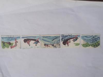 邮票专场 - 1981年 刻舟求剑一套五枚。