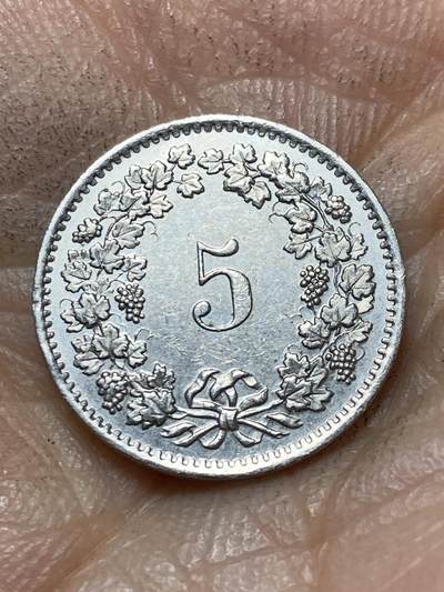 2025年第一百三十九场(总第一百六十五场）外国好品散币场(免佣金) - 瑞士🇨🇭1975年5拉彭(第二版，无标版)