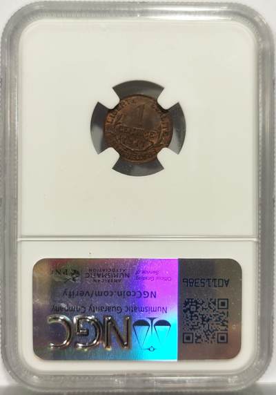 博洋堂世界钱币拍卖第162期（全场包邮） NGC MS63BN 法国1911年玛丽安娜1分铜币，正面上方有磕损