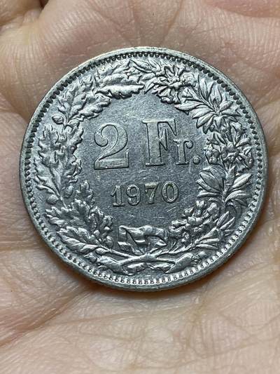 2025年第一百三十八场(总第一百六十四场）外国好品散币场(免佣金) - 瑞士🇨🇭1970年2法郎(第三版，无标版)