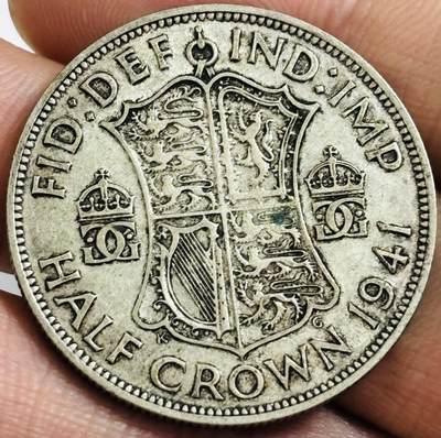 文馨钱币收藏第 286 场，圣诞节专场【 长期接收代拍品低至 0 佣金】 - 1941 年英国乔治六世半克朗大银币，500 银