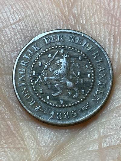 2025年第一百三十九场(总第一百六十五场）外国好品散币场(免佣金) - 少见好品–荷兰🇳🇱1885年1/2分(威廉三世时期，Broadaxe–宽刃斧标)