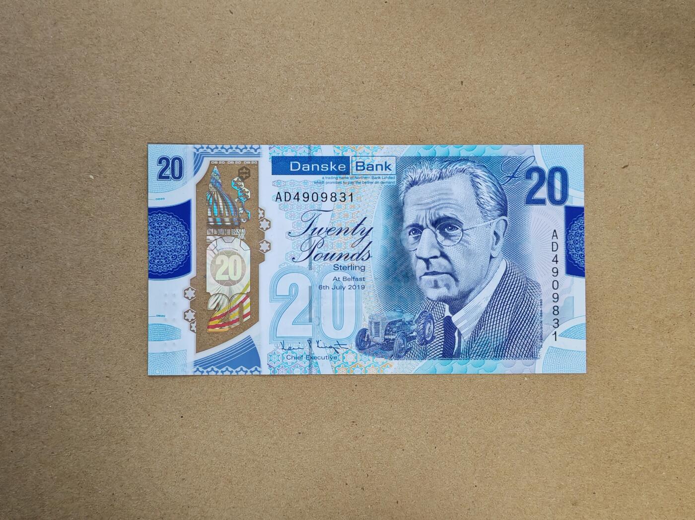 【礼羽收藏】🌏世界钱币拍卖第117期 欧洲，北爱尔兰，2019年，20磅，塑料钞，全新UNC