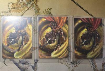 奇趣收藏卡牌拍卖第26场 - 山河潮玩限定礼盒  杆子 绘 悟空  三色 粗闪 各1张 全新覆膜卡夹卡膜保护