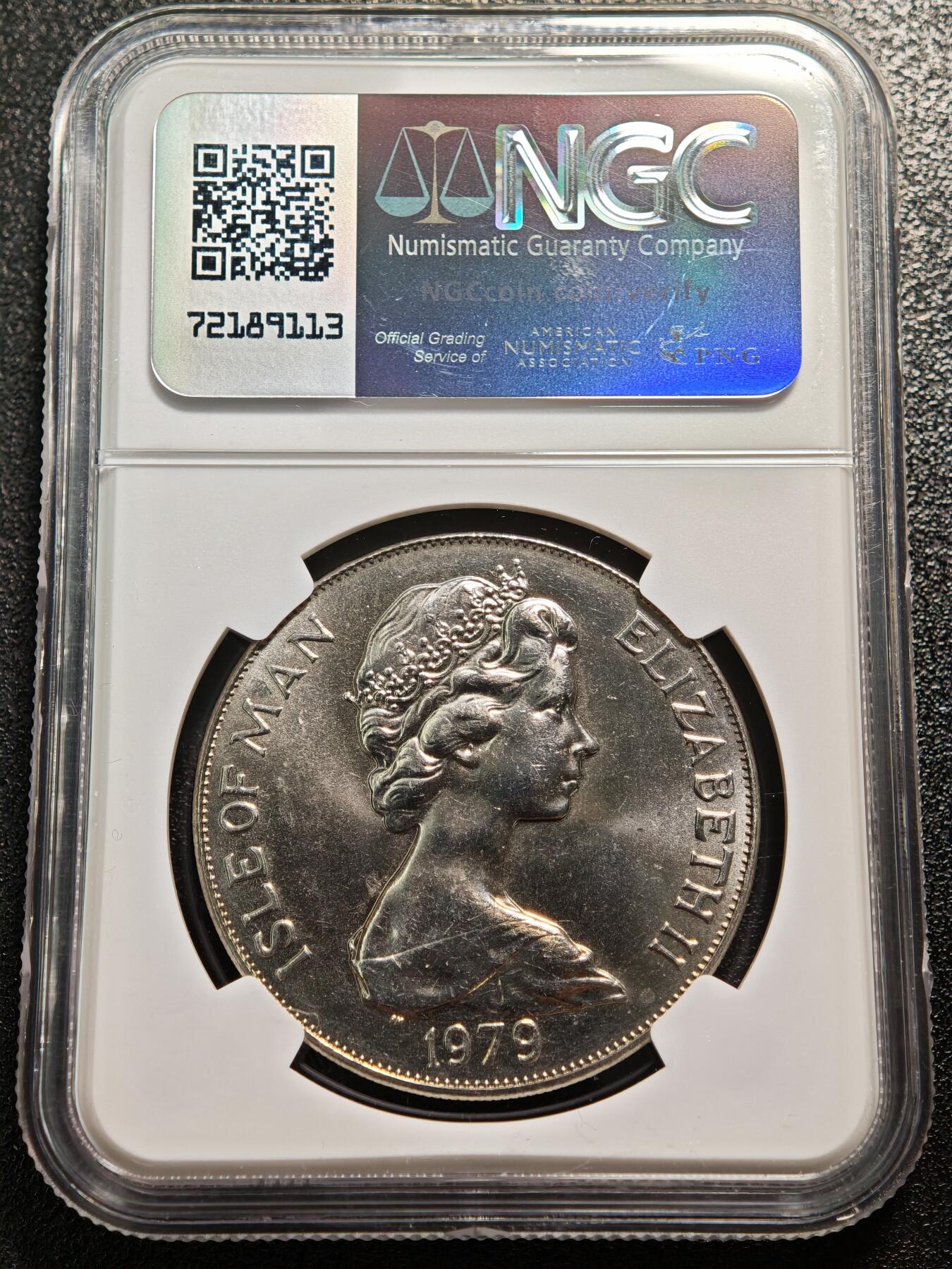 【德藏】世界币章拍卖第158期（拍品征集中~欢迎藏友联系） 1979年 马恩岛廷瓦尔德议会千年纪念1克朗纪念镍币 NGC MS65 原光十足