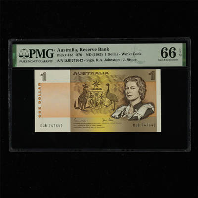 【亘邦集藏】第217期拍卖 - 1983年 澳大利亚1元 PMG 66EPQ DJB747642