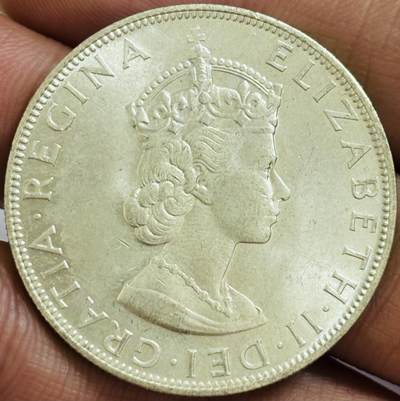 文馨钱币收藏第 286 场，圣诞节专场【 长期接收代拍品低至 0 佣金】 - 原光 MS 级别 1964 年英属百慕大 1 克朗大银币，独年份 500 银