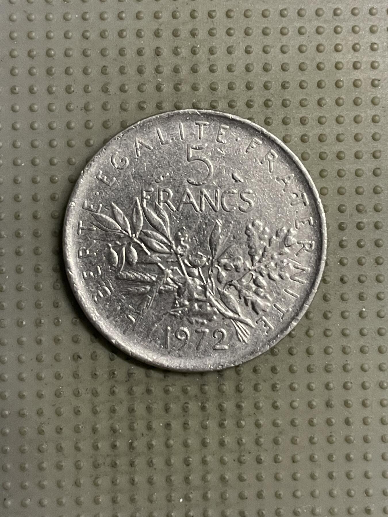 2025年第143场各国散币拍卖（总第143场） 法国1972年5法郎
