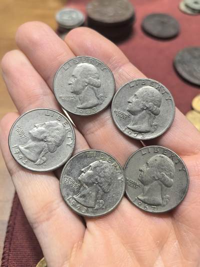 南宋泉阁俄币 外币 国币 专场第二十期 【送拍无额外佣金】 - 美国  25美分一组5枚 好品