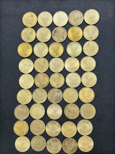 文馨钱币收藏第 286 场，圣诞节专场【 长期接收代拍品低至 0 佣金】 - 原铜光好品印度尼西亚 1997-2003 年 500 卢比铜币一组 45 枚，年份未挑