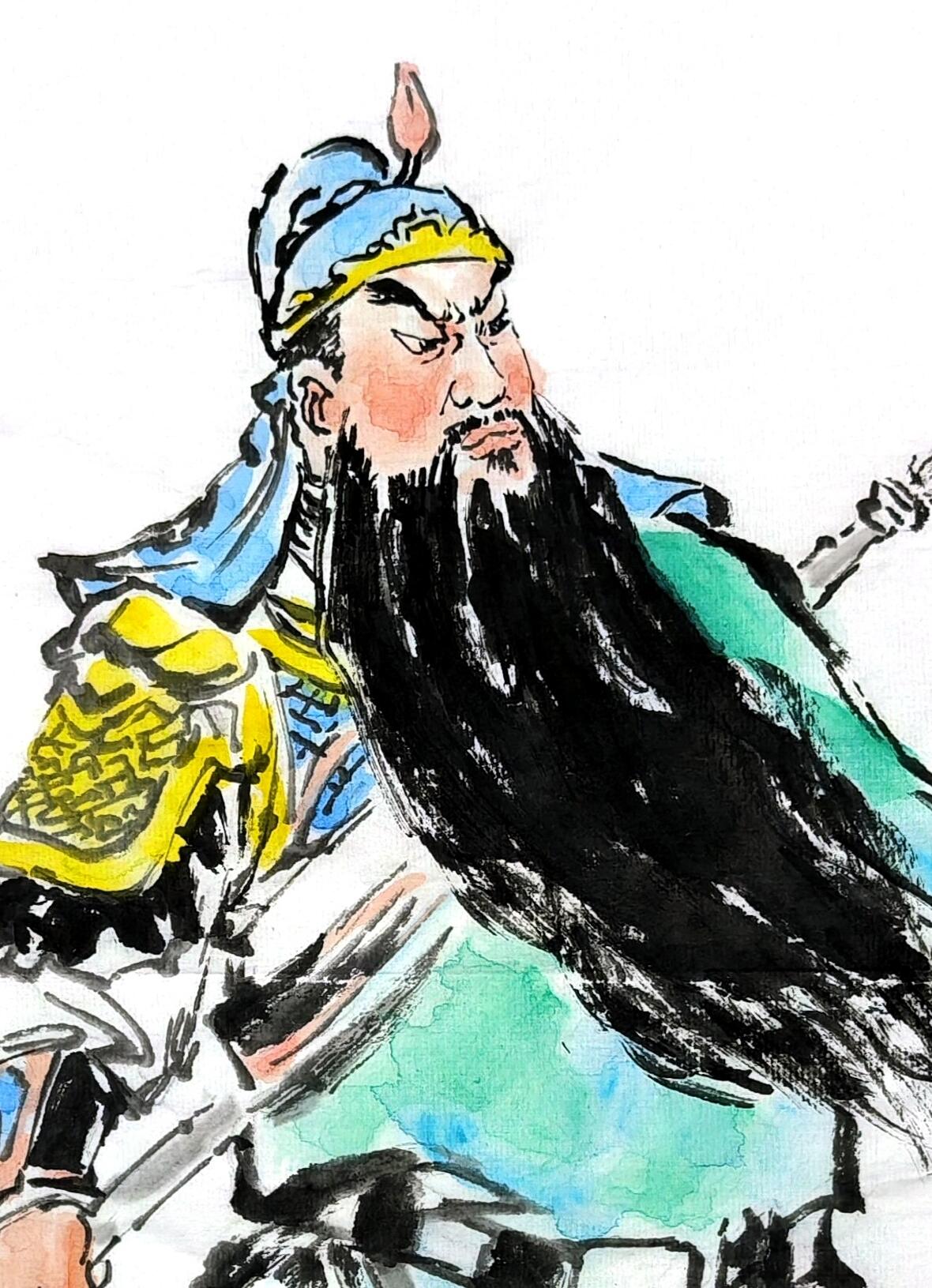 白泽拍卖卡牌手绘专场第30期（白金之夜 跨年大拍） 2025 bowen艺术手绘画 关羽 尺寸：25.4cm*35.5cm  bowen艺术签题