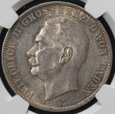 修遠堂世界钱币第九十八期 - NGC MS62 1913年巴登5马克大银币