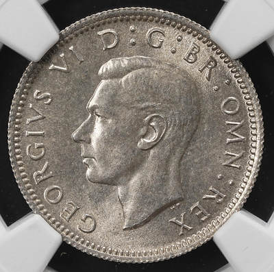 修遠堂世界钱币第九十八期 - NGC MS65 1946年英国6便士银币