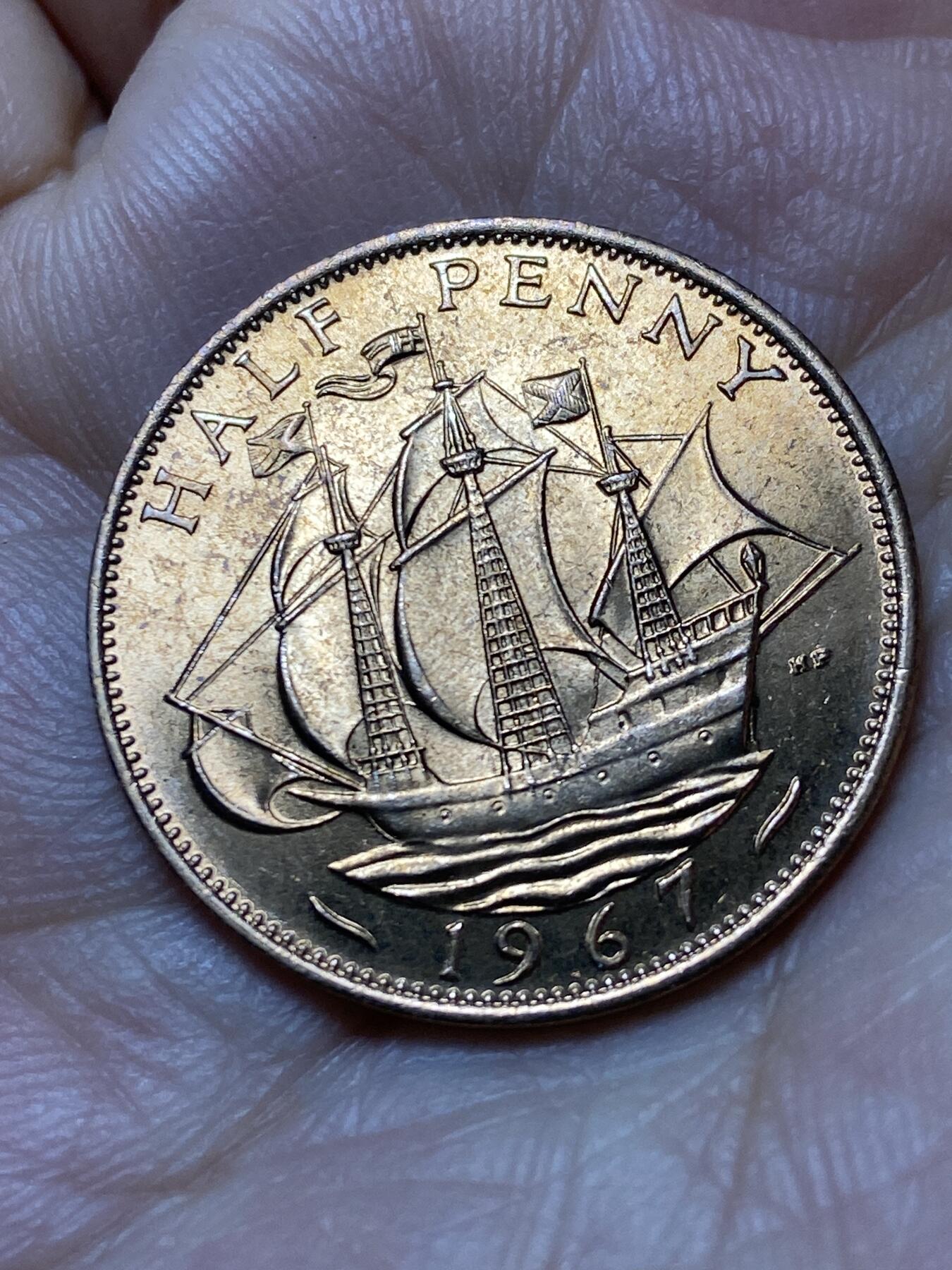 2025年第一百三十九场(总第一百六十五场）外国好品散币场(免佣金) 原光好品–英国🇬🇧1967年半便士(伊丽莎白二世青年桂冠第二版，普制币关门年)