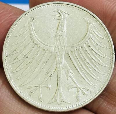 文馨钱币收藏第 286 场，圣诞节专场【 长期接收代拍品低至 0 佣金】 - 原光品相 1974 年德国 5 马克大银币G 厂，625 银第一版关门年少见