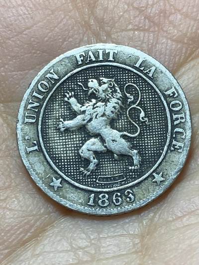 2025年第一百三十八场(总第一百六十四场）外国好品散币场(免佣金) - 稀少版本–比利时🇧🇪1863年5分(利奥波德一世时期，normal and interrupted 3–断口3版本)