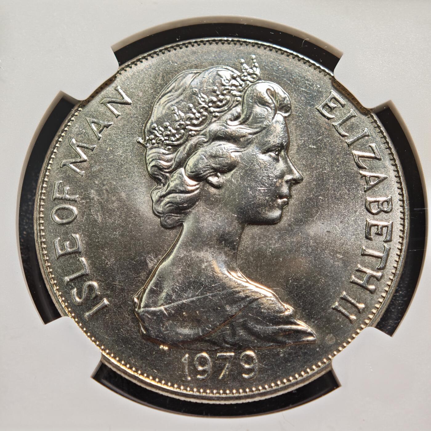 【德藏】世界币章拍卖第158期（拍品征集中~欢迎藏友联系） 1979年 马恩岛廷瓦尔德议会千年纪念1克朗纪念镍币 NGC MS65 原光十足