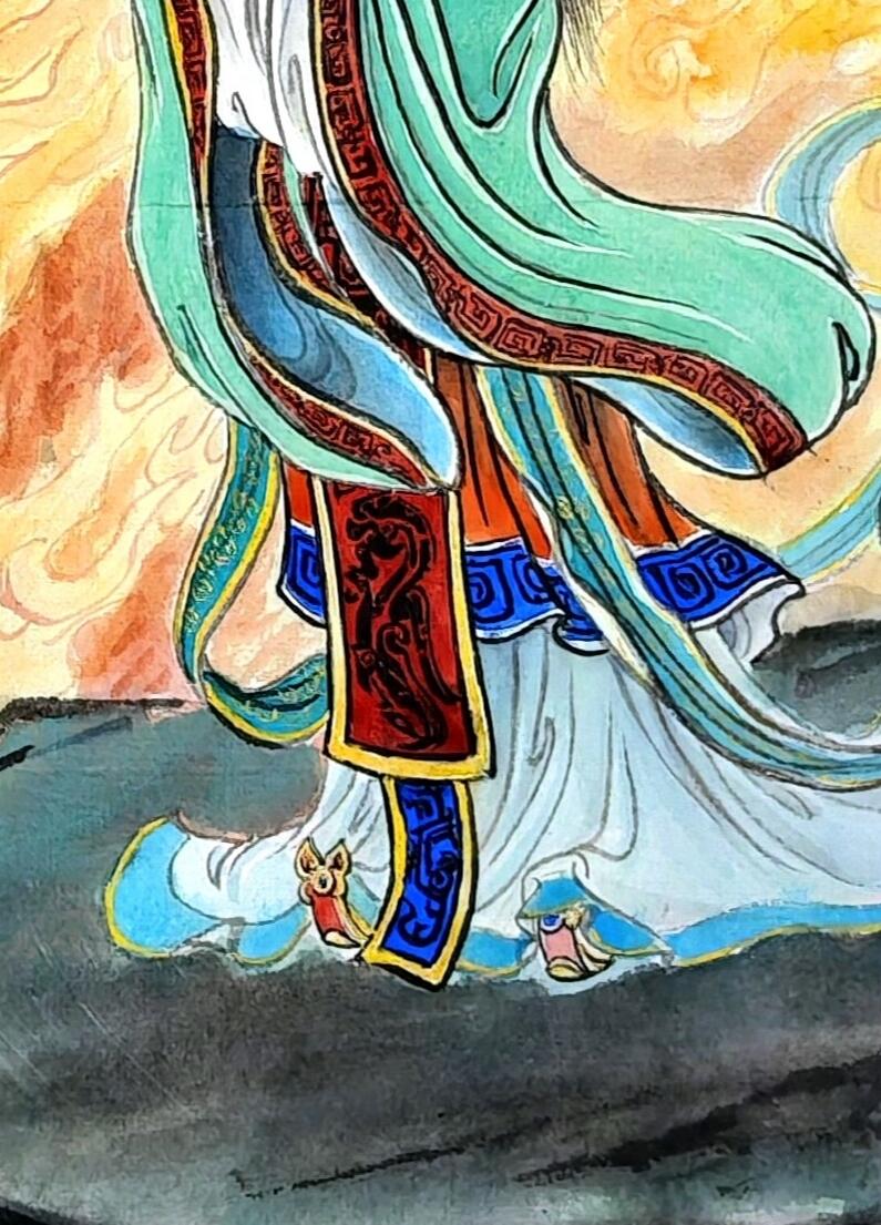 白泽拍卖卡牌手绘专场第30期（白金之夜 跨年大拍） 2024 张耀之手绘画 铁扇公主 尺寸：29.5cm*41.6cm  亚克力画架封装