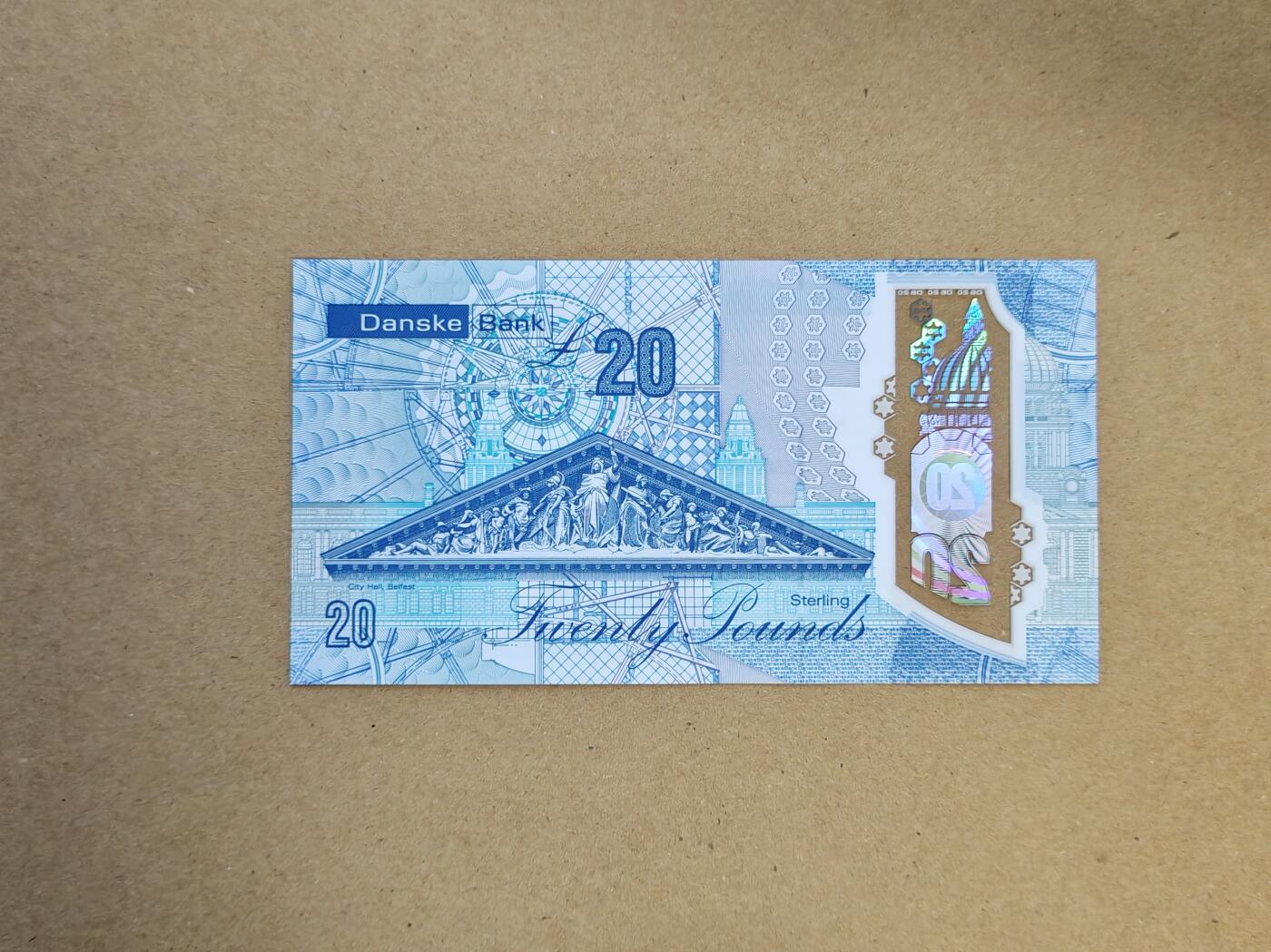 【礼羽收藏】🌏世界钱币拍卖第117期 欧洲，北爱尔兰，2019年，20磅，塑料钞，全新UNC