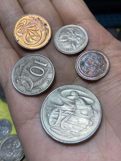 2025年第一百三十九场(总第一百六十五场）外国好品散币场(免佣金) - 澳大利亚🇦🇺5枚：1977年1分，1974年5分，1976年2分，1968年10分，1967年20分