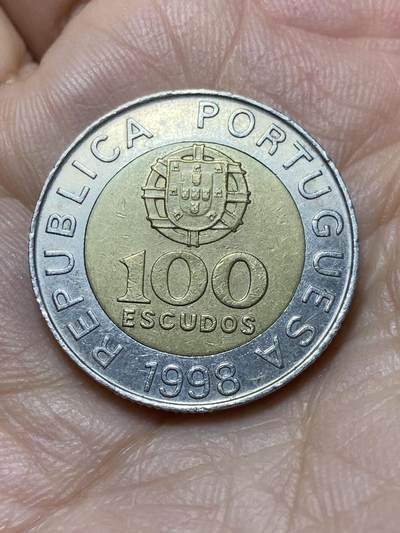 2025年第一百三十九场(总第一百六十五场）外国好品散币场(免佣金) - 葡萄牙🇵🇹1998年100埃斯库多(共和国时期第六套，5段分段边齿版)