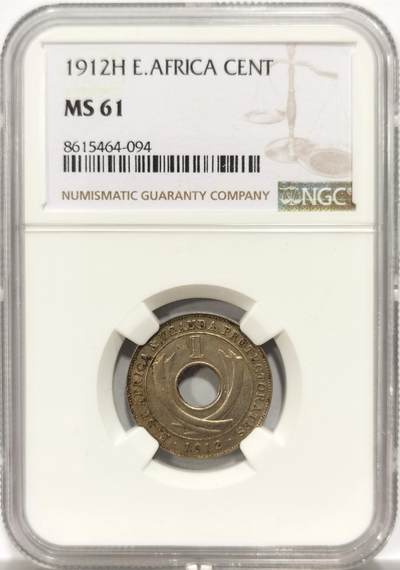 博洋堂世界钱币拍卖第154期（全场包邮） - NGC MS61 德属东非1912年1分，少见品种