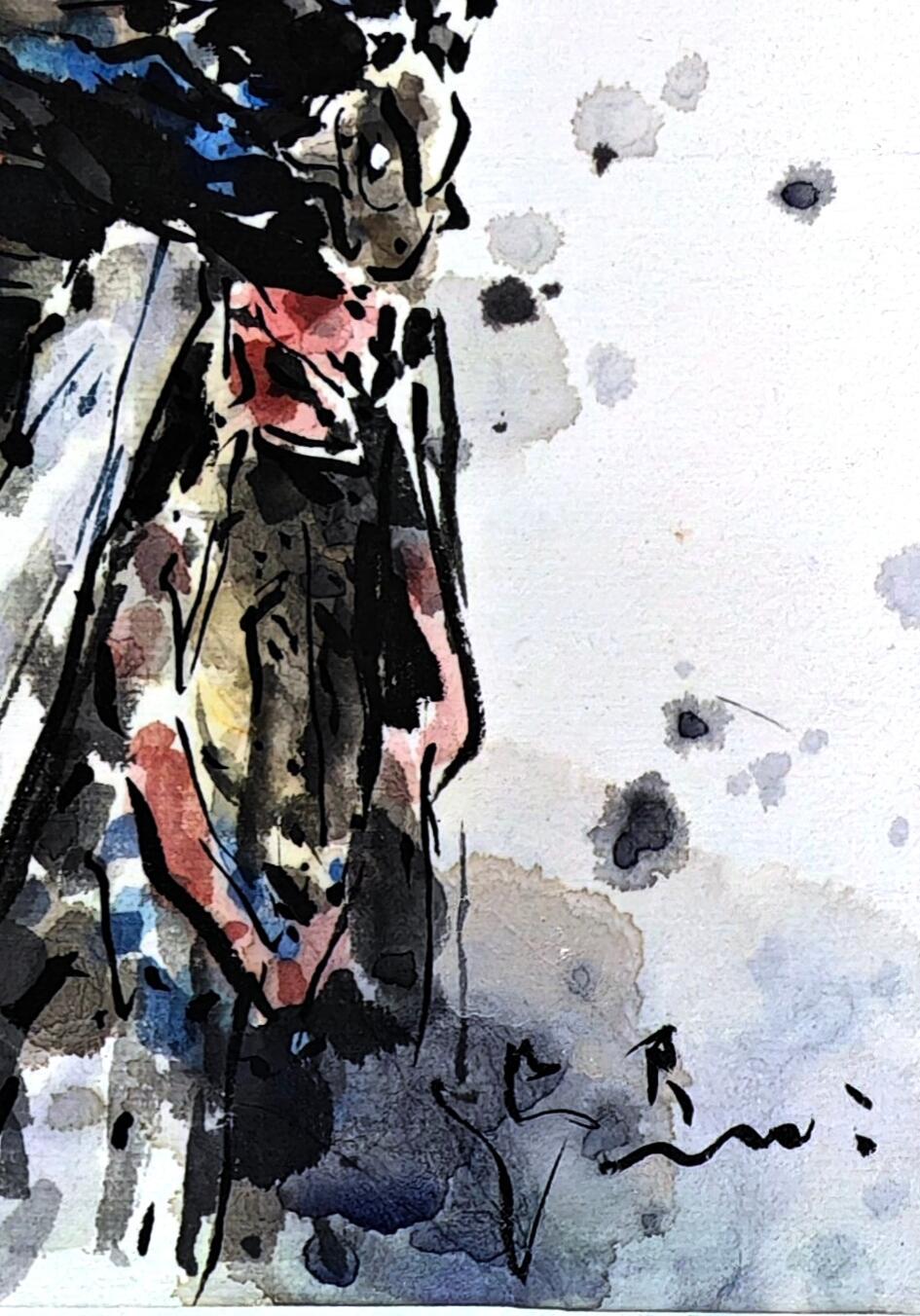 白泽拍卖卡牌手绘专场第30期（白金之夜 跨年大拍） 2025 迟迟手绘画 南方增长天王 尺寸：23.3cm*36.7cm  迟迟亲签