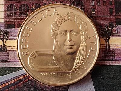 布加迪🐬～世界钱币(上海)🌾第 266 期 /  各国套币和散币 - 意大利 1992年 500里拉普制纪念银币卡装 15g 32mm 第25届巴塞罗那奥运会